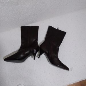 J.Crew dark chocolate brown leather high ankle boo